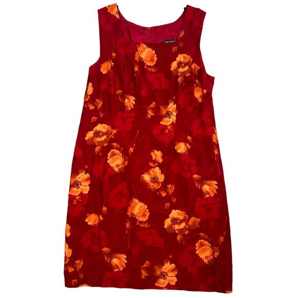 More Jazz Dresses & Skirts - Vintage More Jazz Dress Women Size 18 Sheath Red Orange Floral Fairy Grunge 90s